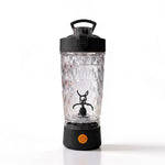 VELORA Volt elektrischer Protein-Shaker in Schwarz mit orangem Power-Knopf